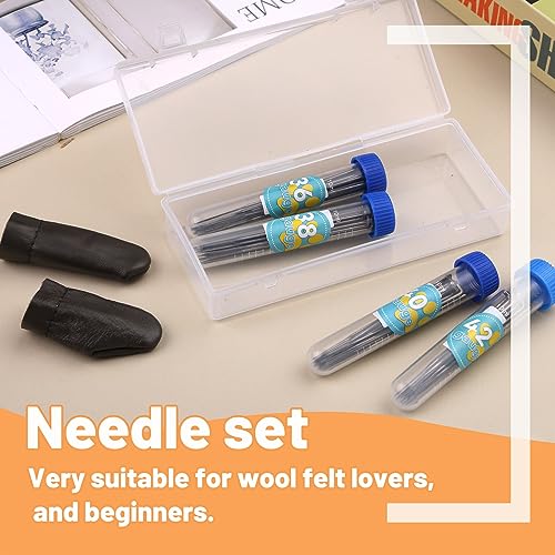 Image of Yizzvb 80 Pcs Needle Felting Needles, Felting Needles Tools Supplies | 4 Sizes Wool Felting Needle Tools Supplies Kit with Felting Needles Fingercots Storage Box for DIY Wool Felting Crafts