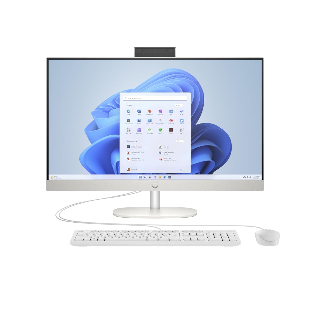 HP 27-cr0109ng Intel? Core? i3 i3-N300 68,6 cm (27") 1920 x 1080 Pixel All-in-One-PC 8 GB DDR4-SDRAM 512 GB SSD FreeDOS Wi-Fi 6 (802.11ax) Wei? (9U7M0EA#ABD)