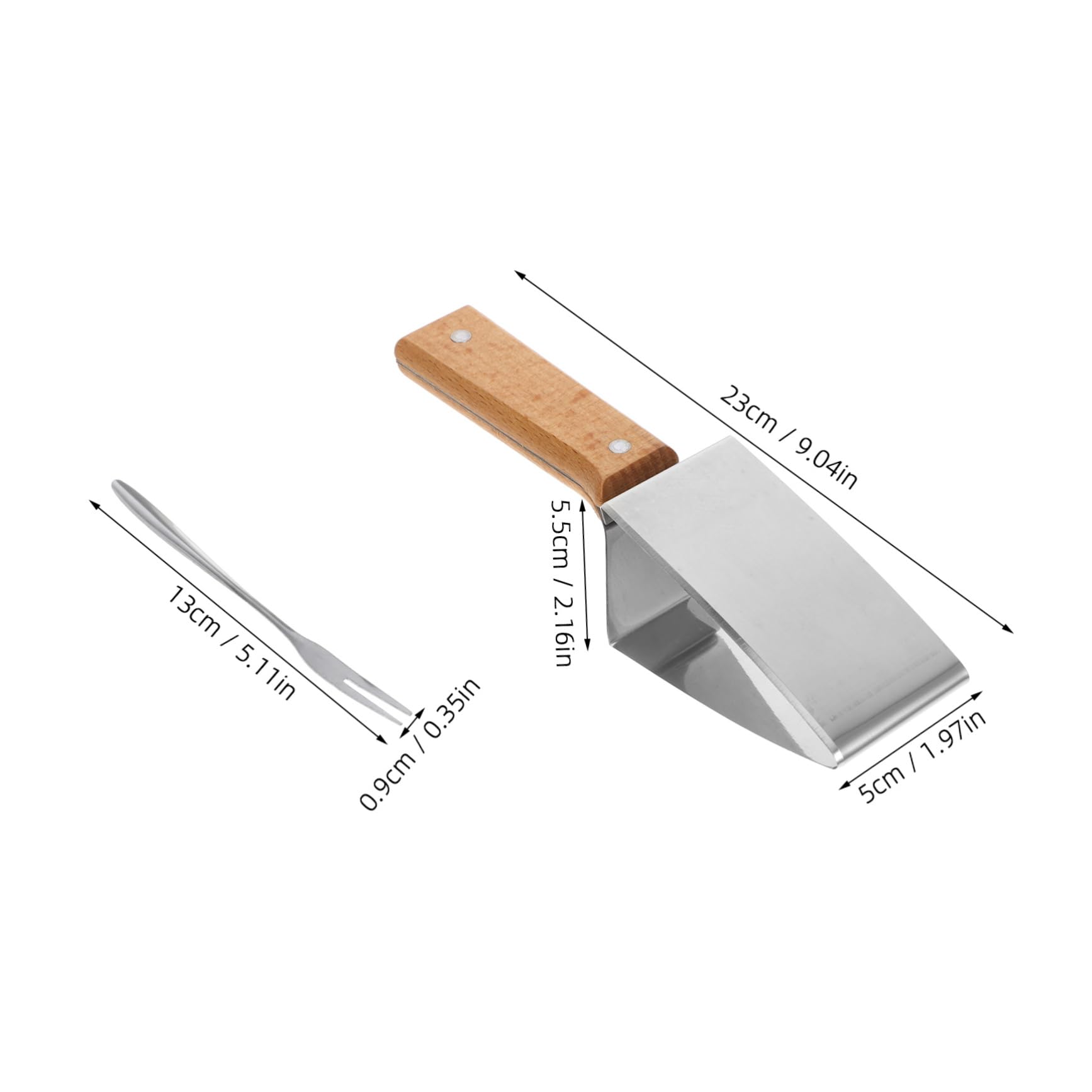 Cabilock Melon Cutter Slicer Tool Set Portable Watermelon Slicer Kitchen Fruit Slicing Tool Stainless Steel Wood