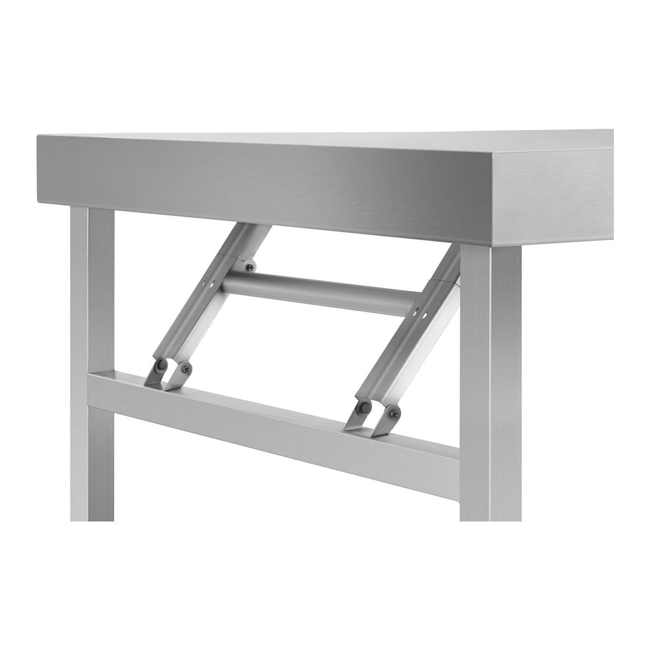 Helloshop26 Tavolo da Lavoro Pieghevole Cucina Professionale Acciaio Inox 60 x 100 cm Capacità 200 kg 14_0003707