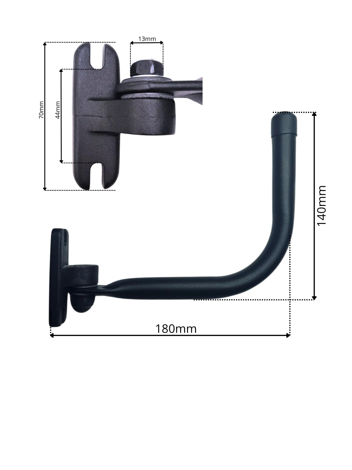 Juego de 2 soportes para espejo retrovisor exterior (260 x 160 mm, diámetro 14-23)