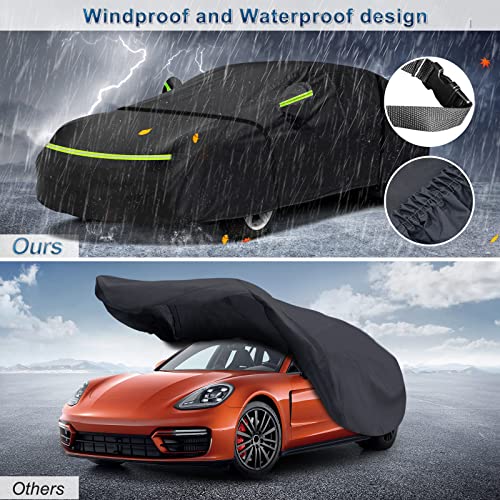 Image of Car Cover for Porsche Panamera 2014-2025 210T Polyester with Cotton Lining | Fits Panamera Sedan Sport Turismo 971 976, Waterproof All-Weather Heavy Duty Windproof Full Cover with Zipper, Storage Bag