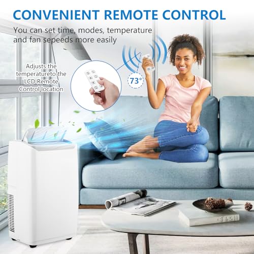Image of PioneerWorks 14000BTU Portable AC, 750sqft,51dB, Remote & Timer, Sleep Mode | Dehumidifier and fan modes for home and office use