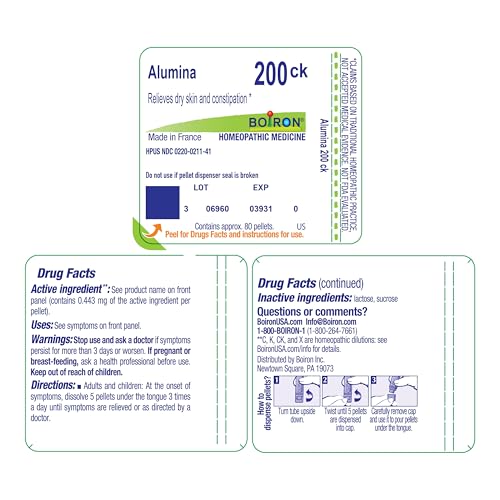Boiron Alumina 200Ck for Dry Skin & Constipation - 80 Pellets - image 9
