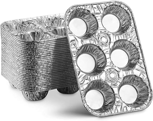 VeZee Muffin Pan | 6-Cup Cupcake Aluminum Pans Favorite Muffin Tin Size for Baking Cupcakes: 100CT