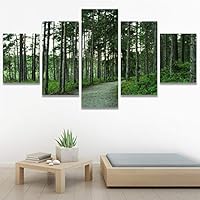 SIGNWIN 5 Panel Canvas Wall Art Rustic Woods for Home Decorations Ready to Hang - 60