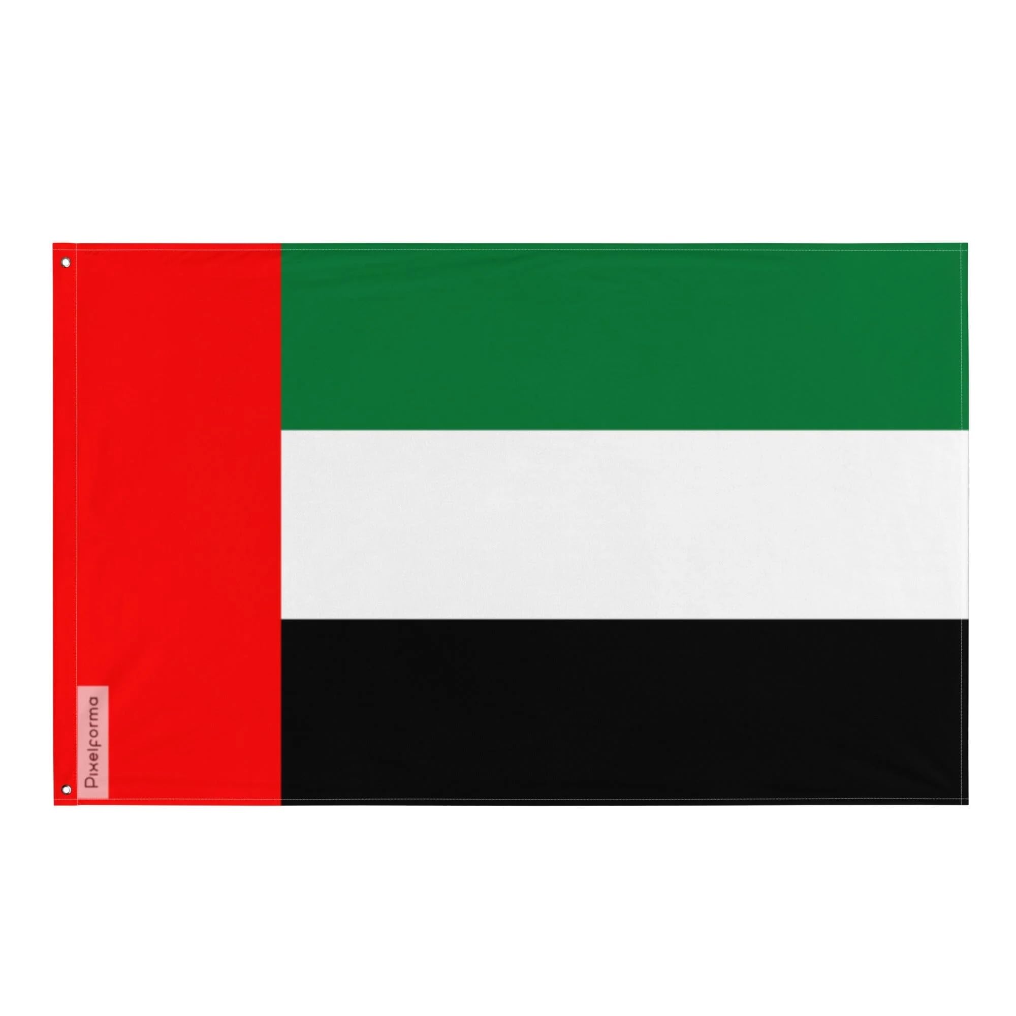 United Arab Emirates Flag in Various Sizes 100% Polyester Print with Double Hem 6. 10 Eyelets 96x144cm