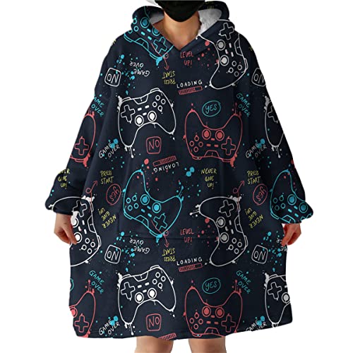BlessLiving Video Game Wearable Blanket Hoodie, Kids 54