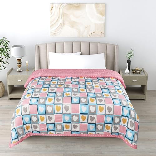 Image of DECORUM Cloud Cotton Double Bed Comforter 90x90 Inch 250 GSM | Ultrasonic Quilted AC Blanket | Lightweight All Season Microfiber Quilt | Ultra Soft & Warm Bedding