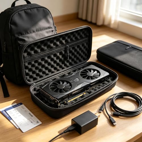 Estuche portátil para tarjeta gráfica, maletín rígido protector de viaje para GPU, organizador universal para componentes de PC compatible con RTX 4090 4080 3090 miniatura 6