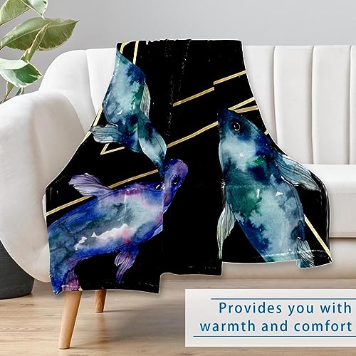 Couverture poissons aquarelle douce pour des moments cocooning chaleureux