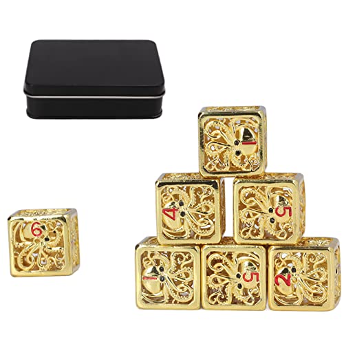 Lbec Hollow Octopus Dice, Unique Metal Dice 7Piece Roleplaying Game For Adults #TOP6