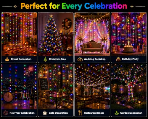 Image of Quace 72 Feet Multicolor LED Fairy String Lights, Flexible Wire, Decorative Lights for Home, Diwali, Christmas, Wedding, Party, Balcony & Outdoor Decoration, Pack of 1
