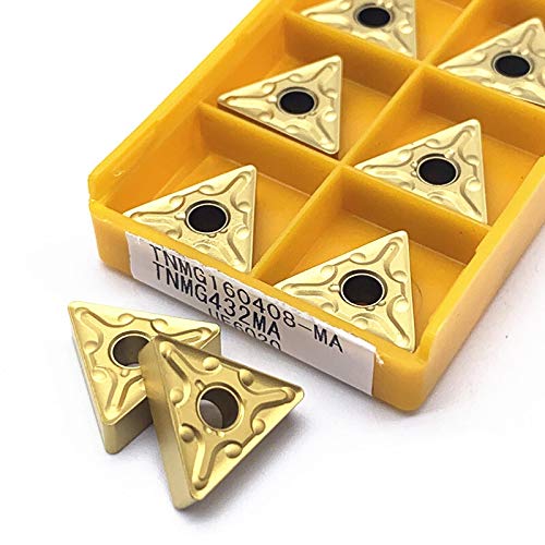 10 Stück TNMG160408 MA VP15TF UE6020 US735 TNMG 160408 Hartmetallklinge Drehwerkzeug externes Drehen Vollkarbid Einsatz Cnmg (Größe: TNMG160408 UE6020) Cover