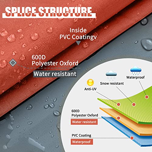 Simpelg Outdoor Chair Covers, Patio Furniture Covers Waterproof, 600D Heavy Duty Oxford Chair Covers For Outdoor Furniture, Lawn Outdoor Covers (2 Pack-Windsor Red/Grey-High-Small) #TOP2