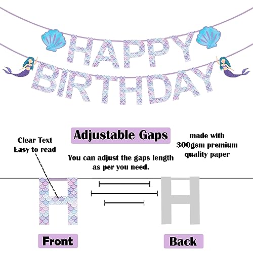 Image of Party Propz Mermaid Theme Birthday Decoration Kit For Girls - 55 Pcs, Birthday Decoration Items For Girl, Kids | Mermaid Foil Balloons, Metallic Balloons, Cake Toppers