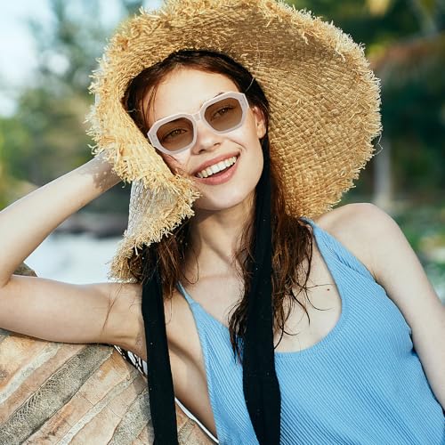 DUCO Polarized Fit Over Sunglasses for Women Chic Bold Oval Frame Shades UV400 Protection Sun Glasses DC89882