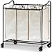 SimpleHouseware Heavy-Duty 3-Bag Laundry Sorter Rolling Cart, Bronze
