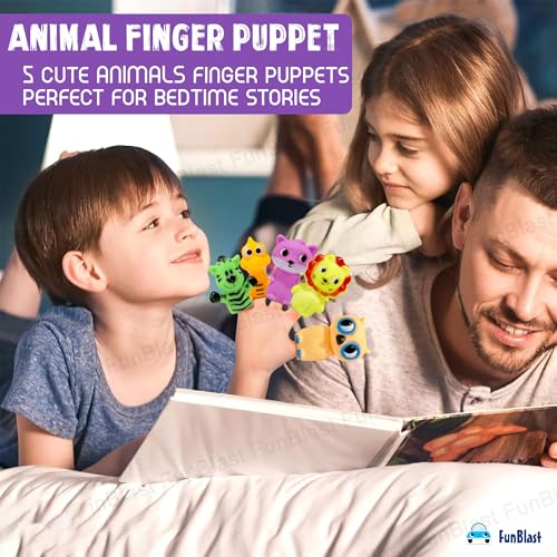 Image of FunBlast Finger Puppets Toys for Kids - Pack of 5 Rubber Animal Puppets - Washable, Colorful Storytelling Puppet Toy for Toddlers - Random Design