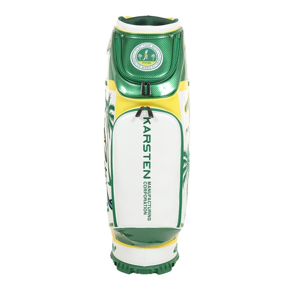 ピンPING キャディバックCB-N2301 アロハモデル　ホワイト×グリーン ピンPING キャディバックCB-N2301 アロハモデル ホワイト