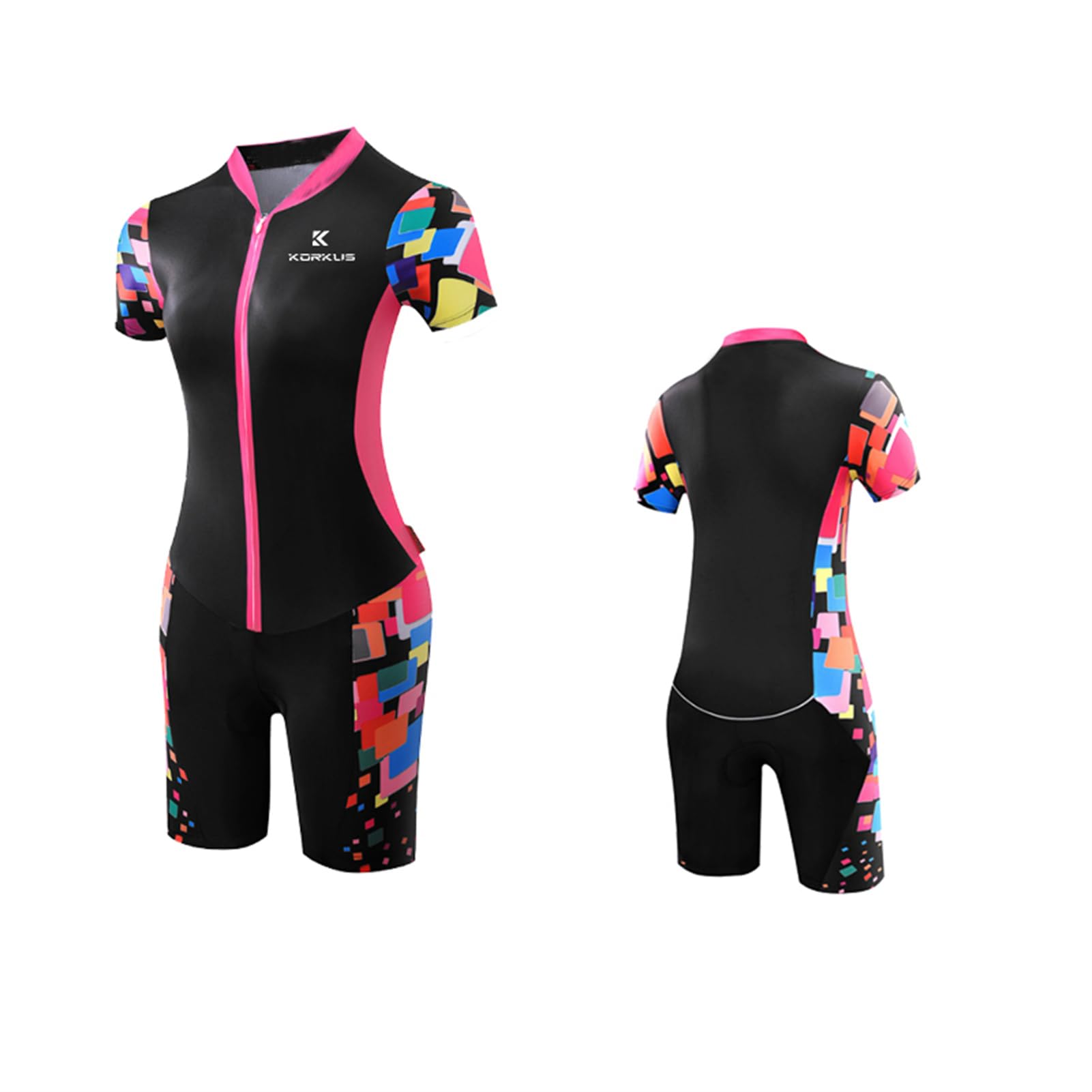 Femmes Pro trifonction Triathlon One Piece Aero Cycling Skinsuit Tri Suit Haut de vélo de Course,Respirant, Le Cyclisme, la Course à Pied,