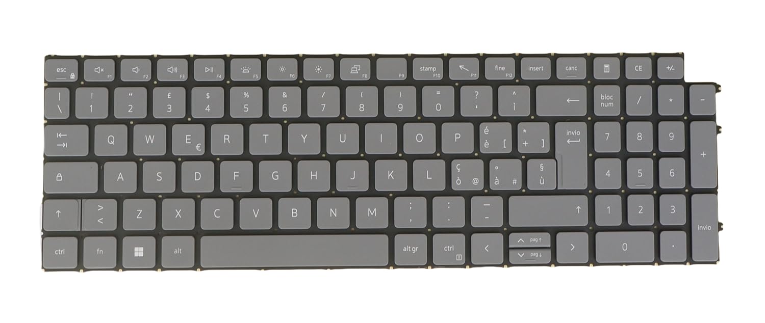 Tastiera di ricambio per computer portatile Dell Latitude 3520 3530, retroilluminata, senza cover (layout italiano italiano, nero)