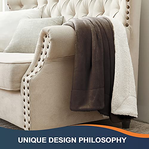 Walensee Sherpa Fleece Blanket (Throw Size 50”X60” Brown) Plush Throw Fuzzy Super Soft Reversible Microfiber Flannel Blankets For Couch, Bed, Sofa Ultra Luxurious Warm And Cozy For All Seasons #TOP5