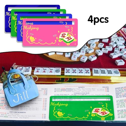 Juego 4 piezas Mahjong Line Finder acrílico miniatura 6