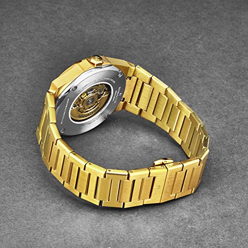 Manager Men's 'Open Mind' Green Dial Stainless Steel Bracelet Automatic Watch MAN-RO-12-GM3