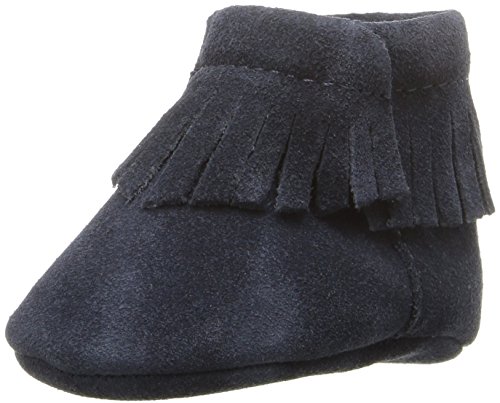 Baby Deer Unisex-Baby Suede Moccasin with Fringe Boot, Navy, 2 M US Infant