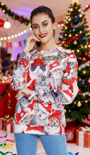 RAISEVERN Christmas Sweatshirt for Men Women Funny Pullover Xmas Top3