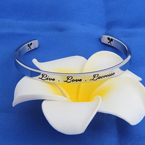 FEELMEM Field Hockey Bracelet Live Love Field Cuff Bangle Bracelet, Field Hockey Jewelry,Gift for Field Hockey Players/Coaches3