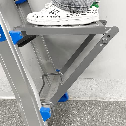 Lusheer Ladder Work Platform System, 3 Adjustments, Anti-Slip Heavy Duty Step Ladder Work Stand Accessories, Place Drills, Hammers, Paint
