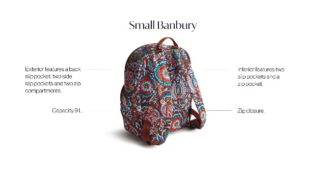 Amazon.com: Vera Bradley Women's Premium Cotton Small Banbury