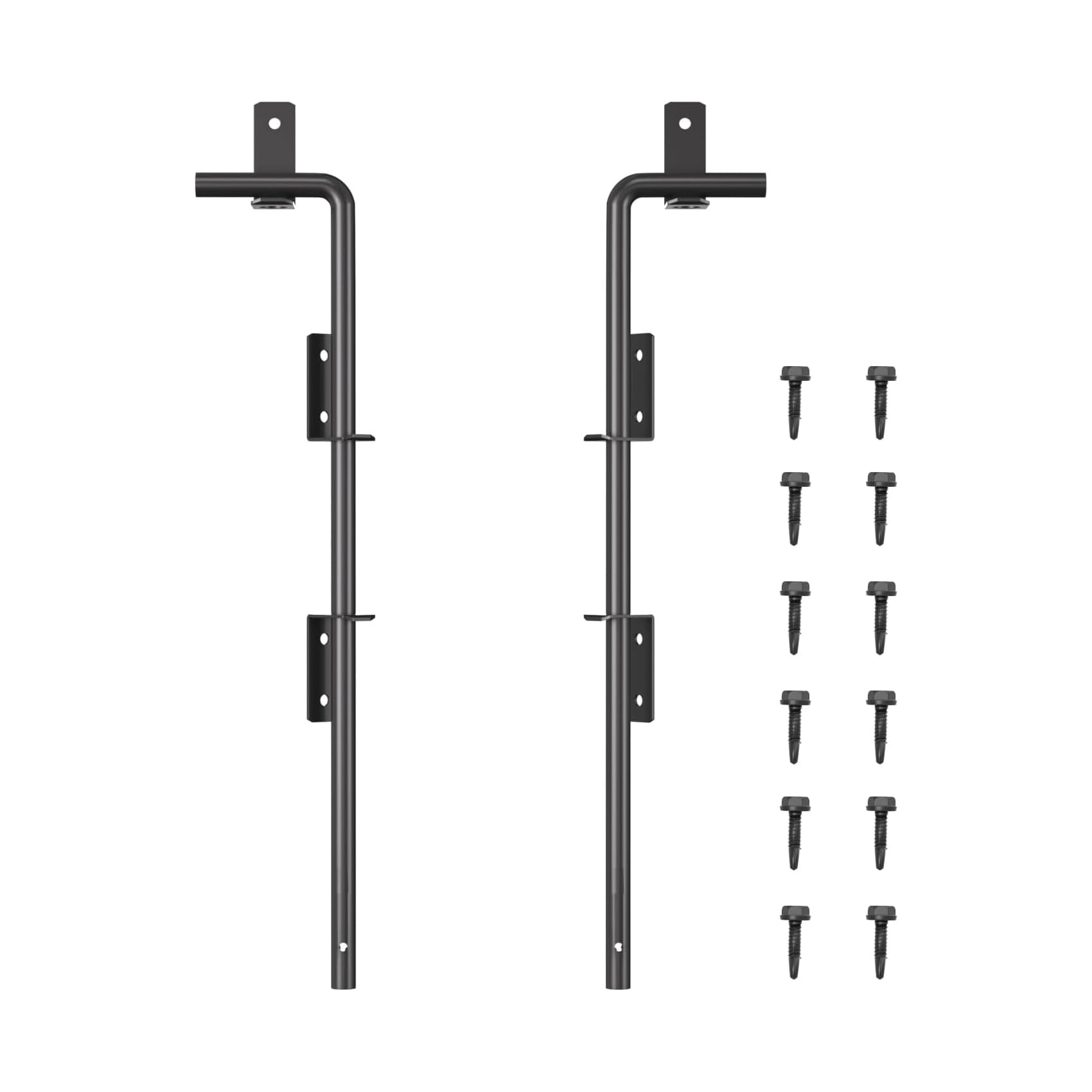 (Incomplete)24\" Gate Drop Rod, Cane Bolt- Easy to Install, Premium Black Plastic Spraying - Secure and Durable - Ideal for Wood, Vinyl, and Garden Gates - Corrosion Resistant(rod-24-2)
