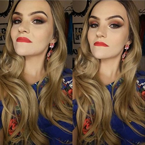 Lucyhairwig Synthetic Lace Front Wig Ombre Blonde Heat Resistant Fiber Hair Wigs Body Wave Glueless Lace Front Blonde Wigs For Women