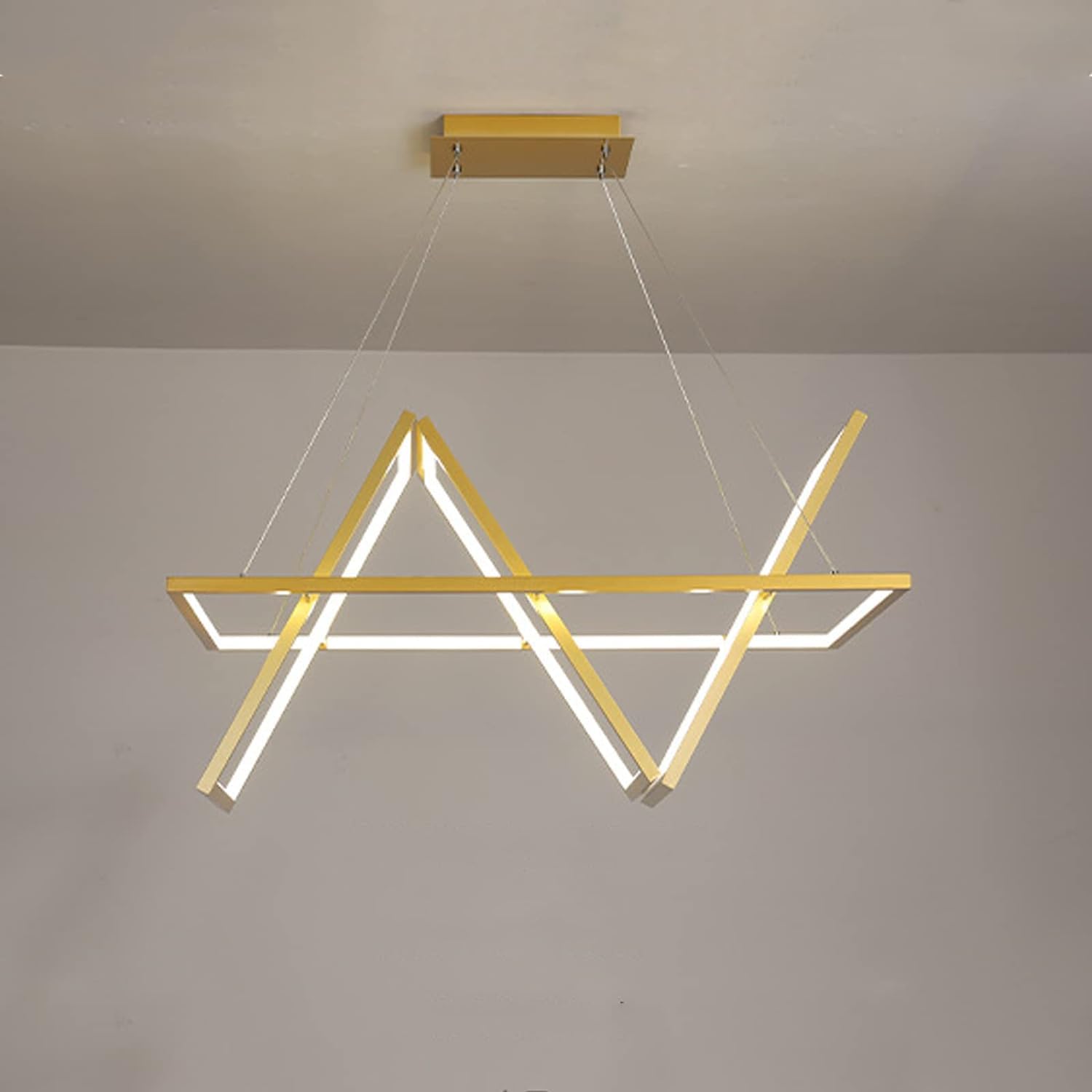 RRJJ Chandelier Pendant Light Led Contemporary Pendant Lamp, Chandeliers Light Fixture with Adjustable Height Suspension Wire for Living Room, Bedroom, Dining,White Light-2 Heads (3Head