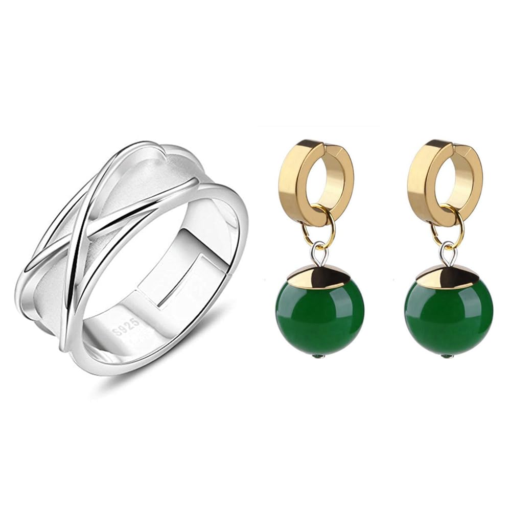 Anime Super Black GK Time Rings 925 Sterling Silver Finger Ring Earring