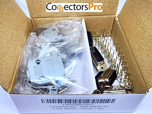 Kit 4 juegos Conector DB15 Macho con Capuchones y Pines miniatura 2