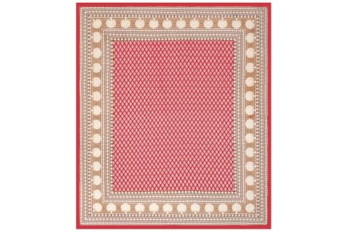 Image of Monique Brand Present 100% Pure Cotton 144 TC Jaipuri Printed King Size Bedsheet for Double Bed Red Color Bedsheet with 2 Pillow Cover (Bedsheet -Red)