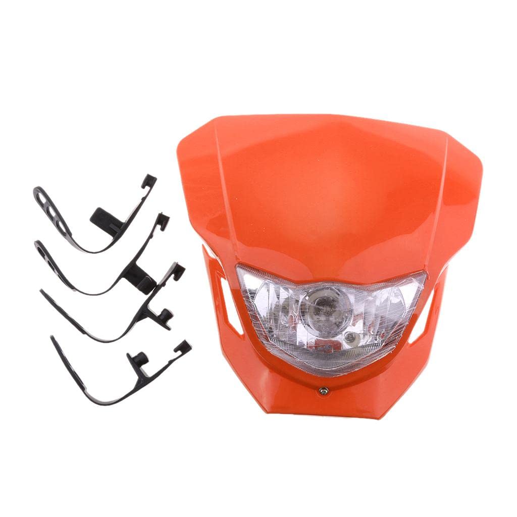 CALANDIS® Front Headlight HeadLamp & Orange Fairing for Motorcycle Scooter Dirt Bike | Parts & Accessories | Motorcycle Parts | Lighting & Indicators | Headlight Assemblies