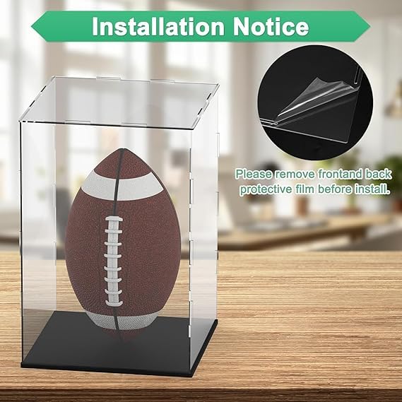 Image of RAPAL Clear Acrylic Display Case, 6 x 6 x 12 inch Self Assemble Small Display Box Stand with Black Base, Dustproof Protection Showcase for Collectibles Memorabilia Figurines