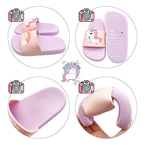 Techcity Kids Unicorn Slide Sandals Non-Slip Summer Beach Water Shoes Boys Girls Shower Pool Slippers thumb #2