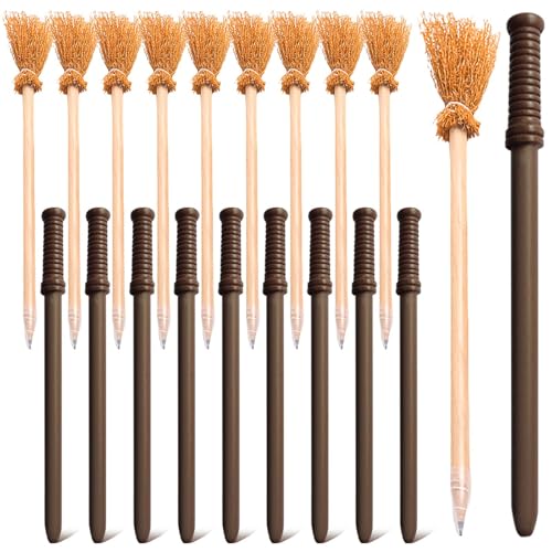 GBKDQQ 20 matite: 10 matite per scopa streghe + 10 matite per bacchetta magica, matite in legno naturale, multifunzionale, per feste a tema, compleanno