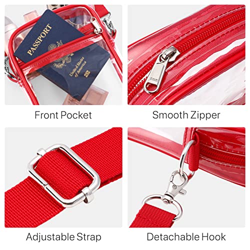 Image of PACKISM Clear Bag for Stadium Events - Clear Purses for Women Transparent Crossbody Messenger Bag for Concerts Game Day