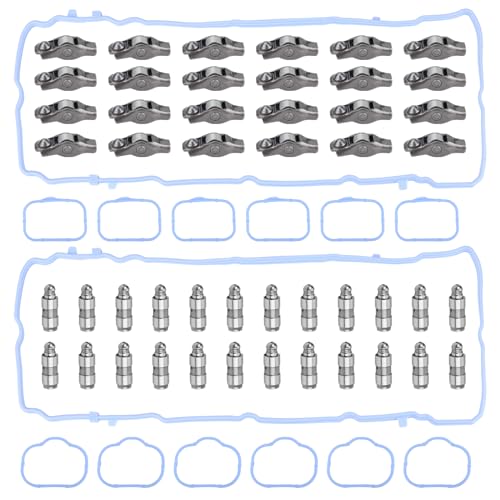 Image of 5184296AH 5184332AA Rocker Arms Valve Lifter Gasket Kit Compatible Chrysler 200 300 Dodge Challenger Charger Journey Avenger Jeep Grand Cherokee Ram Promaster 1500 2500 3500 3.6L (24 Pcs)