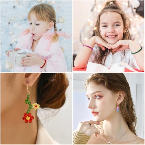 DIYDEC 2800 Stück Kristall facettierte Perlen, 6mm Crystal Beads Kristalle Flache Perlen Rondelle Kügelchen für Halskette Armbänder Ohrringen Schmuckherstellung DIY Basteln