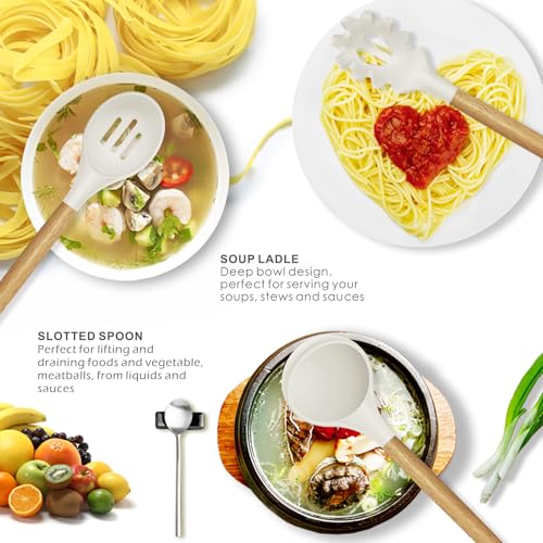 image for oannao Silicone Cooking Utensils Set - 446°F Heat Resistant Silicone 