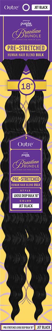 OutrePurple Pack Brazilian Bundle - Prestretched Loose Deep Bulk 18" (Jet Black)
