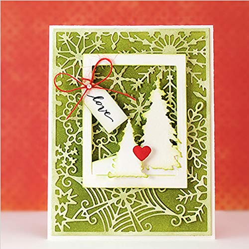 Merry Christmas Snowflake Frame Metal Cutting Die Cuts, Snowflake Frame Stencils DIY Crafts Cards Cutting Dies Cuts for DIY Embossing Card Making Photo Decorative Paper Dies Scrapbooking